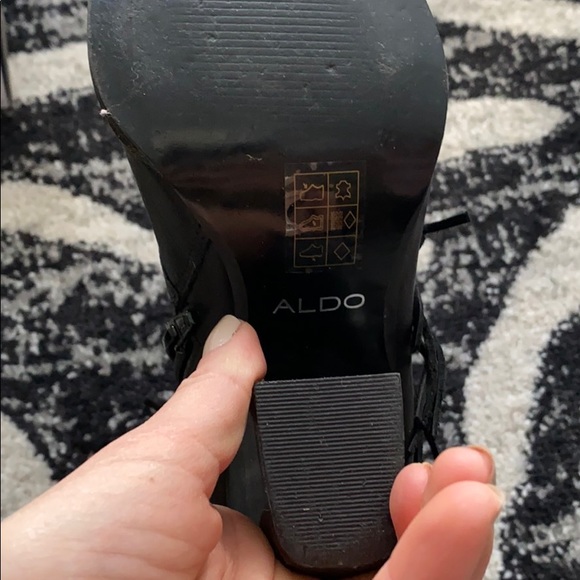 aldo lindsey fringe leather heeled booties - Picture 4 of 5